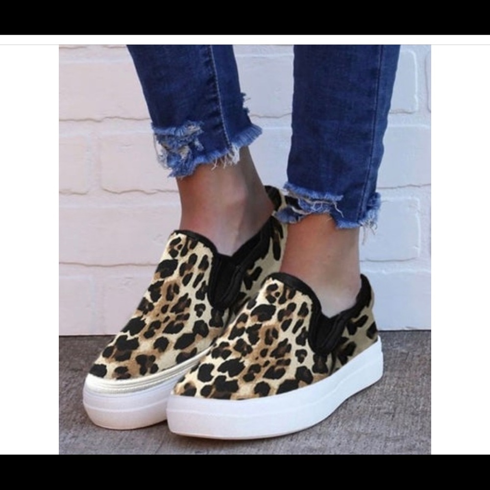 Leopard Slip On Sneakers